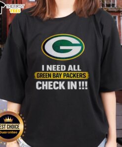 Alt Text: Original Green Bay Packers Check-In Ladies Tee featuring vibrant team colors and stylish design for fans.