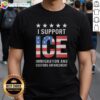 Alt Text: Original I Support Ice Stand With Ice US America Flag Patriotic T-Shirt showcasing a vibrant American flag design.