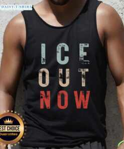 Original Ice Out Now Minneapolis Rally Abolish ICE tank top design featuring bold graphics and activism message.