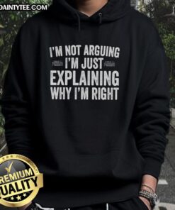 Original I'm Not Arguing I'm Just Explaining Why I'm Right Engineer Hoodie in navy blue, perfect for engineers and tech enthusiasts.