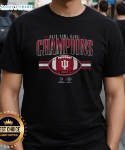 Original Indiana Football CFP Rose Bowl Champions T-Shirt featuring vibrant team colors and bold championship design.