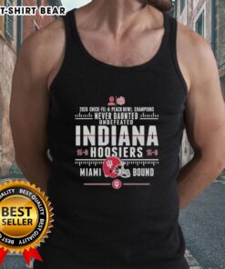 Alt Text: Original Indiana Hoosiers 2026 Peach Bowl Champions tank top, celebrating an undefeated 15-0 season.