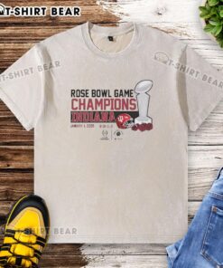 Original Indiana Hoosiers Football 2026 CFP Rose Bowl Champions washed t-shirt showcasing team pride and victory.