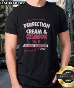 Original Indiana Hoosiers National Champions 2025 T-shirt featuring 'Perfection Is Cream And Crimson' design and final score.