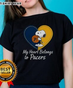 Original Indiana Pacers x Snoopy Cartoon Valentine 2026 Ladies Tee featuring vibrant graphics and a stylish design.