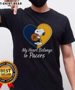Original Indiana Pacers X Snoopy Cartoon Valentine 2026 T-Shirt featuring playful Snoopy design and Pacers logo.