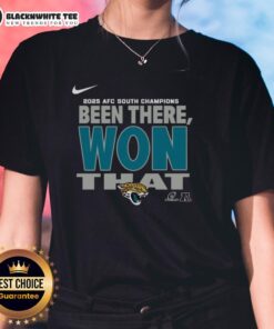 Original Jacksonville Jaguars 2025 AFC South Champions Ladies Tee showcasing team pride and stylish design.