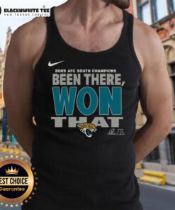 Original Jacksonville Jaguars 2025 AFC South Champions tank top featuring team logo and vibrant colors.