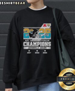 Alt Text: Original Jacksonville Jaguars AFC South Division Champions 2025 Small Helmet Sweatshirt for fans