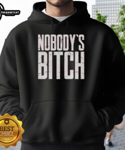 Alt Text: Original Jimmy Uso Nobody's Bitch Hoodie in black, showcasing bold graphic design and comfortable fit for fans.