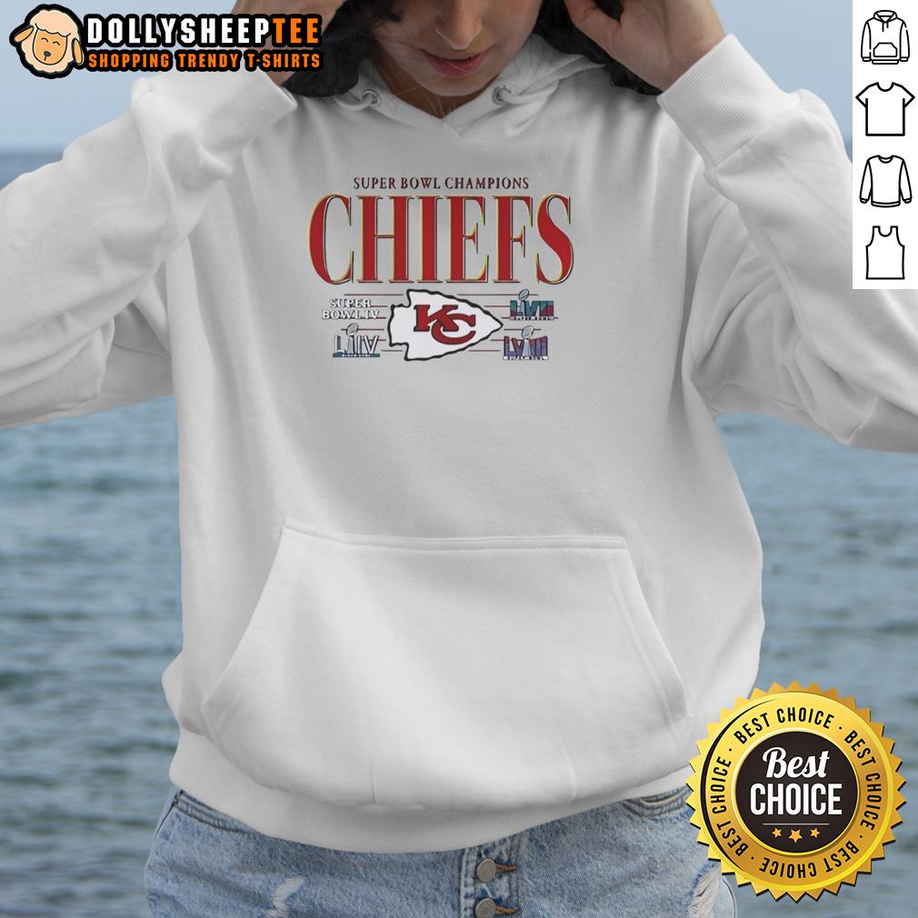 Original Kansas City Chiefs Super Bowl Champions Iv Liiv Lvii Lviii Hoodie Original Kansas City Chiefs Super Bowl Champions hoodie featuring IV, LIV, LVII, and LVIII championship logos.