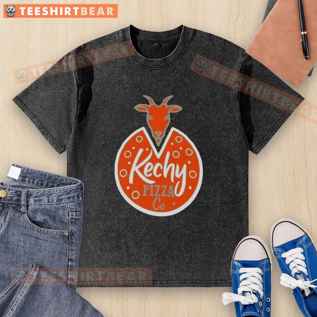 original-kechy-pizza-co-logo-washed-t-shirt Original Kechy Pizza Co logo on a washed t-shirt, showcasing a stylish design for pizza lovers.
