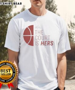 Alt Text: Original Lilly The Court Is Hers T-Shirt featuring vibrant colors and stylish design, perfect for tennis enthusiasts.