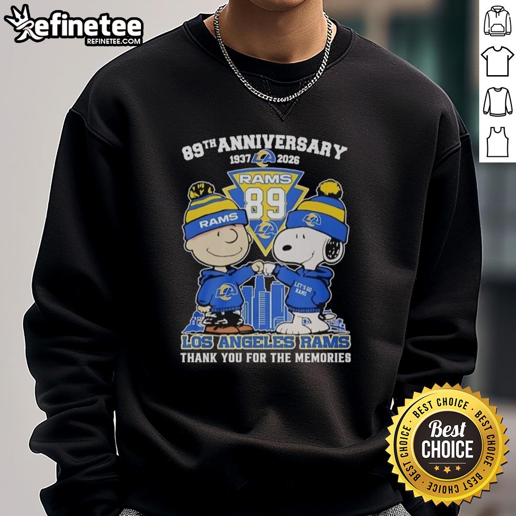 original-los-angeles-rams-outfit-with-snoopy-and-charlie-brown-89th-anniversary-1937-2026-sweatshirt Alt Text: Original Los Angeles Rams outfit featuring Snoopy and Charlie Brown on a 89th Anniversary sweatshirt, 1937-2026.