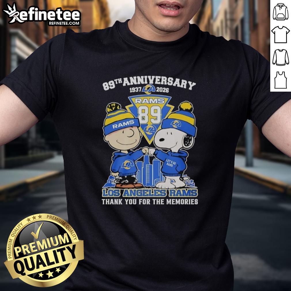 original-los-angeles-rams-outfit-with-snoopy-and-charlie-brown-89th-anniversary-1937-2026-t-shirt Original Los Angeles Rams outfit featuring Snoopy and Charlie Brown 89th Anniversary T-shirt, celebrating 1937-2026.