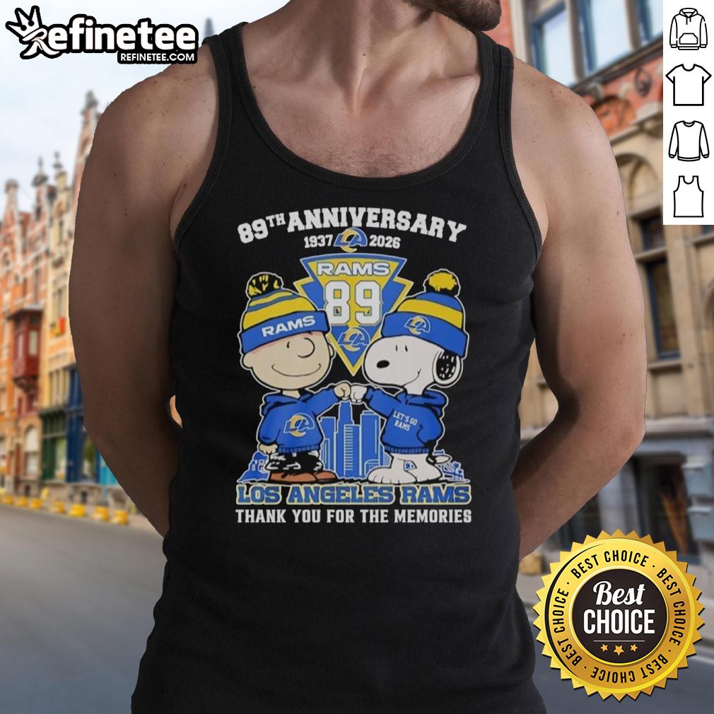 original-los-angeles-rams-outfit-with-snoopy-and-charlie-brown-89th-anniversary-1937-2026-tank-top Alt Text: Original Los Angeles Rams outfit featuring Snoopy and Charlie Brown tank top for 89th anniversary 1937-2026.