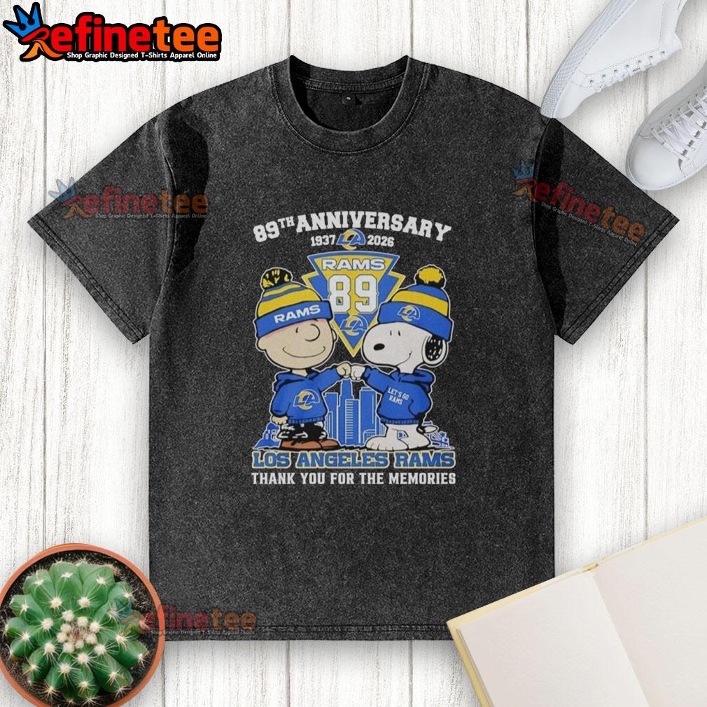 original-los-angeles-rams-outfit-with-snoopy-and-charlie-brown-89th-anniversary-1937-2026-washed-t-shirt Alt Text: Original Los Angeles Rams outfit featuring Snoopy and Charlie Brown on a washed t-shirt for their 89th anniversary.