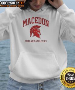 Original Macedon Phalanx Athletics Spartan Helmet Logo Hoodie featuring a bold design and athletic fit.