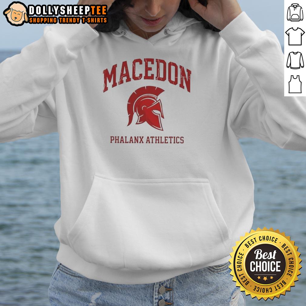 Original Macedon Phalanx Athletics Spartan Helmet Logo Hoodie Original Macedon Phalanx Athletics Spartan Helmet Logo Hoodie featuring a bold design and athletic fit.