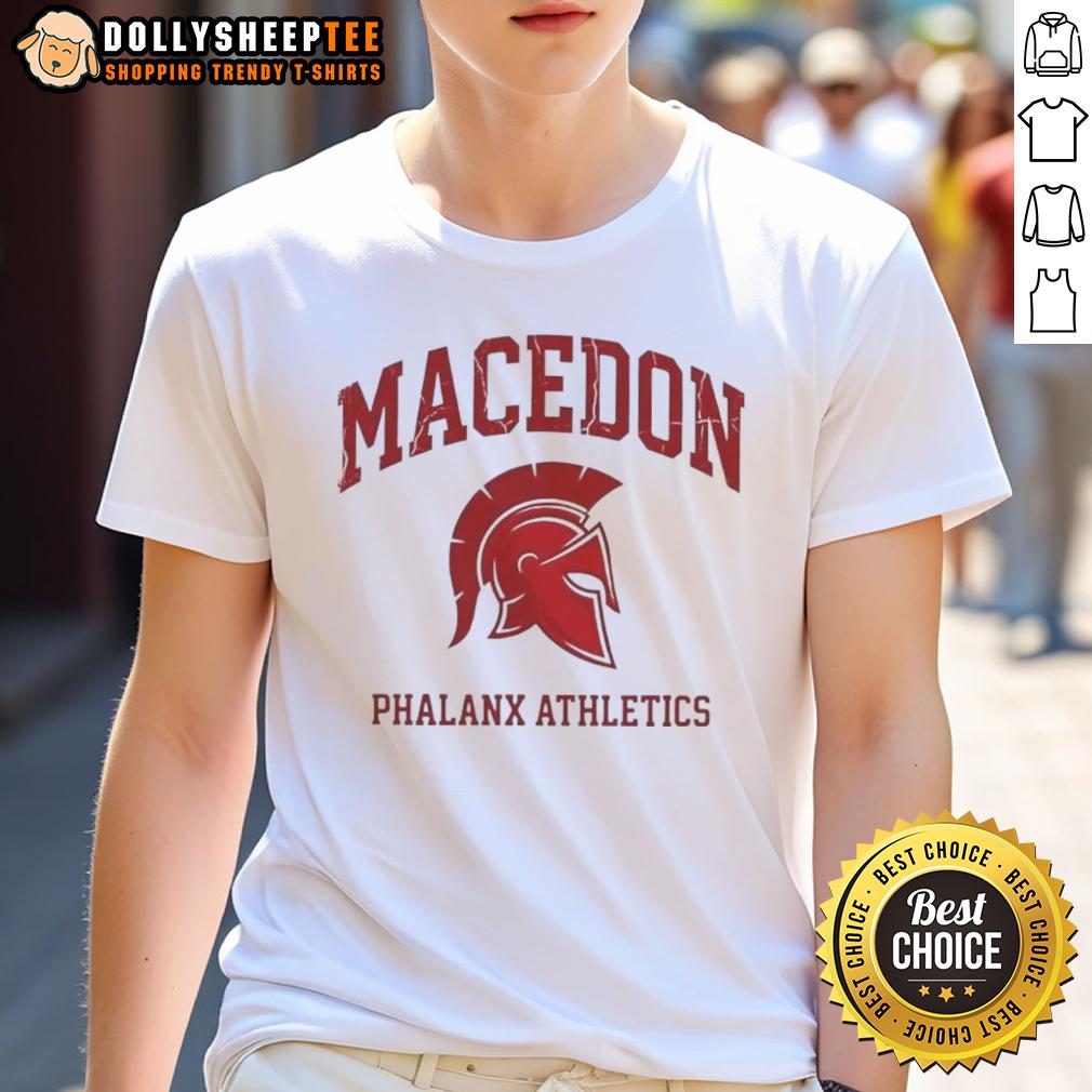 Original Macedon Phalanx Athletics Spartan Helmet Logo T Shirt Original Macedon Phalanx Athletics Spartan Helmet Logo T-Shirt featuring a bold Spartan helmet design on a stylish tee.