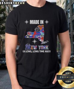 Alt Text: Original Made In New York A Long Long Time Ago State Mashup Logo Teams T-Shirt featuring unique design and vibrant colors.