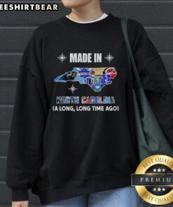 Original Made in North Carolina sweatshirt featuring a vintage mashup logo for local teams, perfect for sports fans.