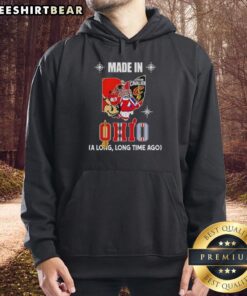 Alt Text: Original Made In Ohio State Buckeyes and Cleveland Cavaliers hoodie featuring a unique mashup logo design.