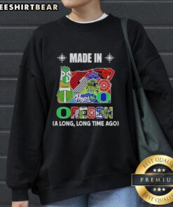 Original Made In Oregon sweatshirt featuring a retro mashup logo, perfect for state pride and cozy style.