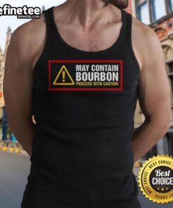 Original May Contain Bourbon Proceed With Caution Tank Top in stylish design, perfect for bourbon lovers and casual wear.