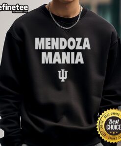 Alt Text: Original Mendoza Mania Indiana Hoosiers logo sweatshirt in red, featuring a bold university emblem and stylish design.
