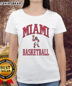 Original Miami Basketball Swoop League Ladies Tee featuring vibrant graphics and comfortable fit for fans.