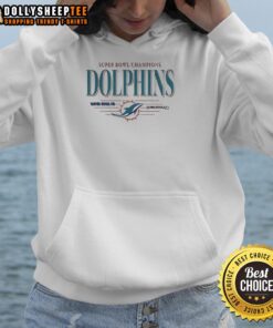 Vintage Miami Dolphins Super Bowl Champions VII VIII hoodie showcasing classic team colors and logo design.