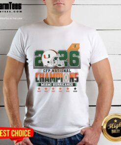 Alt Text: Original Miami Hurricanes CFP National Champions 2026 T-Shirt featuring team logo and vibrant colors for fans.
