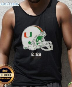 Original Miami Hurricanes Football 2026 National Championship Helmet Tank Top showcasing team spirit and style.