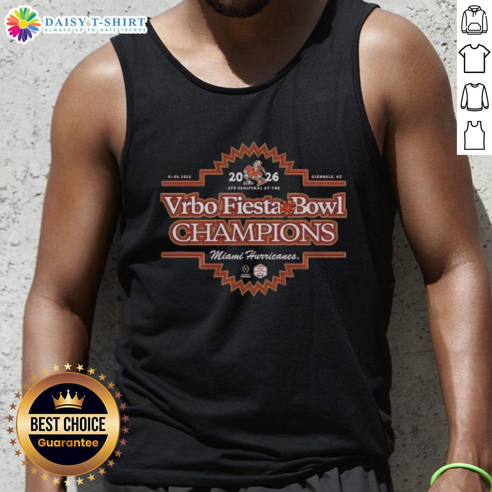 Original Miami Hurricanes Football Team 2026 Vrbo Fiesta Bowl Champions Tank Top Original Miami Hurricanes Football Team 2026 Vrbo Fiesta Bowl Champions tank top showcasing team pride and spirit.