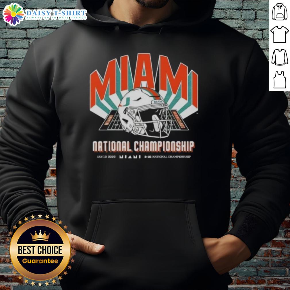Original Miami Hurricanes Team 2026 CFP National Championship Game Vs Indiana Hoosiers Helmet Hoodie Alt Text: Original Miami Hurricanes Team 2026 CFP National Championship Game hoodie featuring Indiana Hoosiers helmet design.