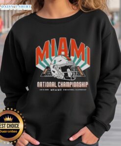 Alt Text: Miami Hurricanes 2026 CFP National Championship Game sweatshirt featuring team logo and colors, perfect for fans.