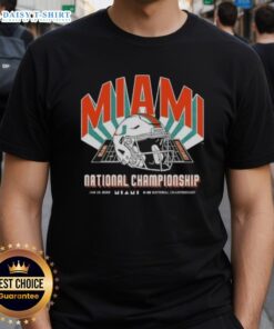 Alt Text: Original Miami Hurricanes Team 2026 CFP National Championship Game vs Indiana Hoosiers helmet t-shirt design.
