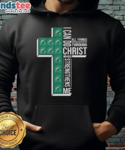 Original Michigan State Spartans women's basketball hoodie with 'I Can Do All Things Through Christ' design.
