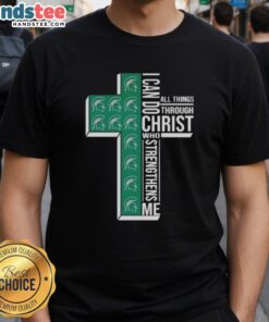 Alt Text: Original Michigan State Spartans Women's Basketball I Can Do All Things Through Christ T-Shirt design showcasing team spirit.