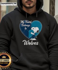 Original Minnesota Timberwolves X Snoopy Cartoon Valentine 2026 Hoodie featuring colorful graphics and cozy design.