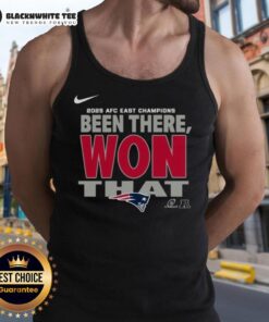 Original New England Patriots 2025 AFC East Champions tank top showcasing team pride and sports apparel style.