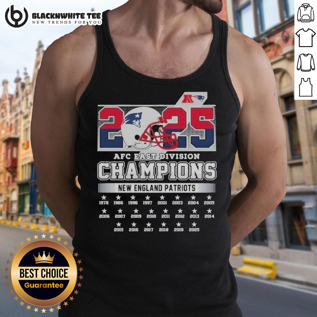Original New England Patriots 2025 Afc East Divison Champions Helmet Tank Top Alt Text: Original New England Patriots 2025 AFC East Division Champions Helmet Tank Top featuring team logo and championship design.