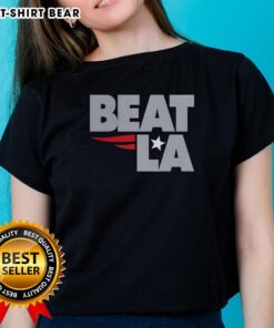 Original New England Patriots Beat La Ladies Tee featuring vibrant team colors and logo, perfect for Patriots fans.