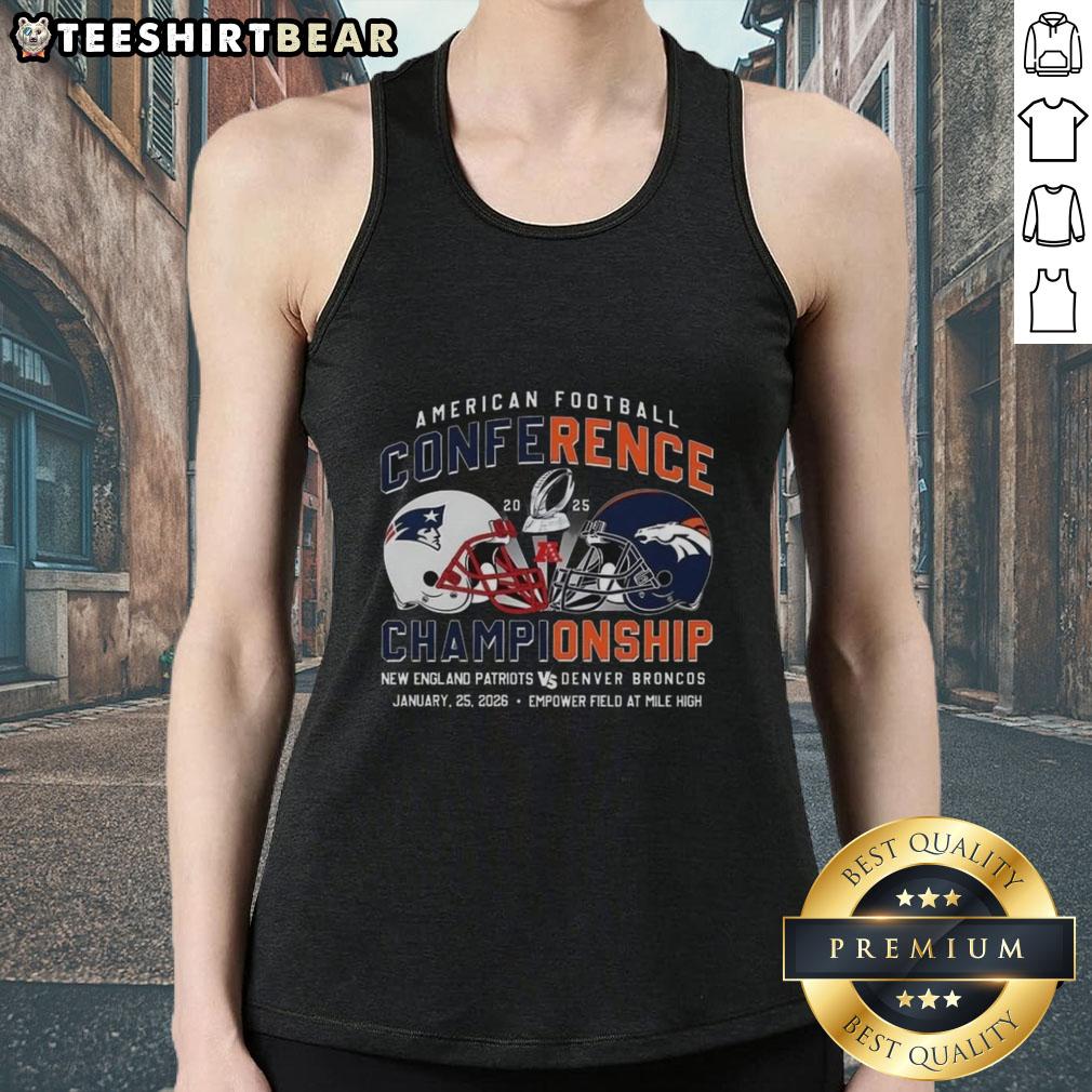 original-new-england-patriots-vs-denver-broncos-american-football-conference-2025-helmet-tank-top Alt Text: Original New England Patriots vs Denver Broncos 2025 helmet tank top, showcasing team logos and vibrant design.