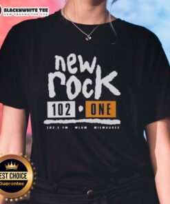 Original New Rock 102 One Milwaukee Ladies Tee in stylish design, perfect for casual wear and fashion enthusiasts.