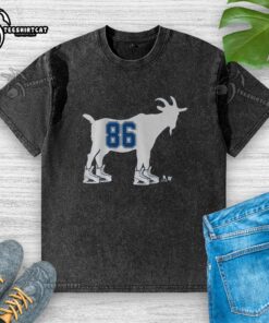 Alt Text: Original Nikita Kucherov GOAT 86 washed t-shirt featuring a stylish design for hockey fans.