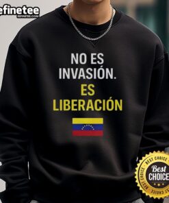 Original No Es Invasion Es Liberacion flag sweatshirt featuring vibrant colors and bold design for activist wear.