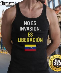 Original No Es Invasion Es Liberacion flag tank top design showcasing a bold, colorful graphic for activism and style.