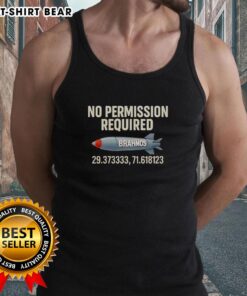 Original No Permission Required Brahmos Tank Top featuring bold design and comfortable fit for casual wear.